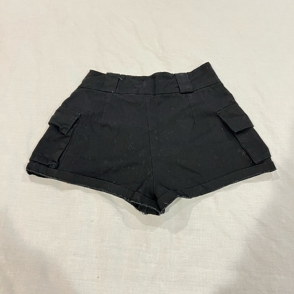 shein utility cargo shorts dual pocket black flap pocket women's small - Picture 6 of 7